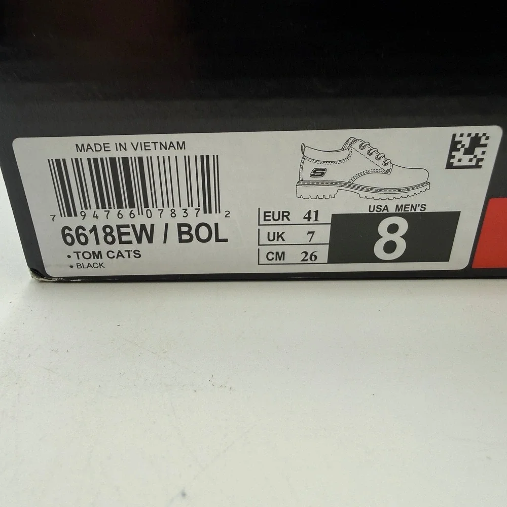 Skechers Tom Cats Shoes Mens Size 8 Black Black Utility 6618EW/BOL
